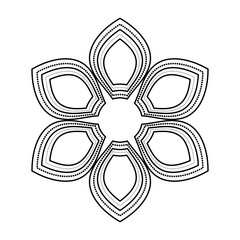 Abstract flower icon. Floral garden nature and decoration theme. Isolated and silhouette design. Vector illustration