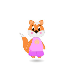 Сute cartoon Fox on a white background, can be used for wallpaper, design, card, invitation.