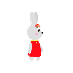 Сute cartoon Rabbit on a white background, can be used for wallpaper, design, card, invitation.