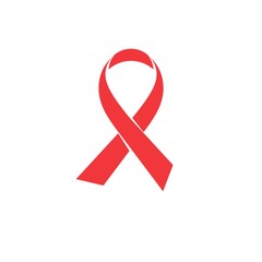Vector. Red ribbon aids awareness. AIDS icon. Vector illustration.