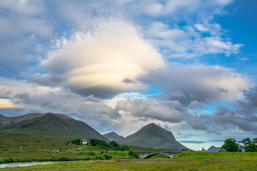 Lenticular cloud over Cuillin hills, Isle of Skye, Scotland - 125951948