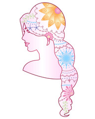 girl painted hair gradient