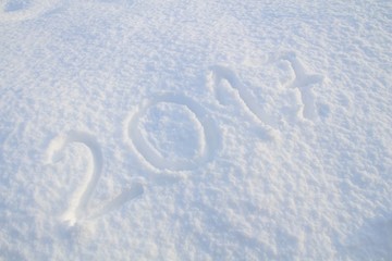 2017 on the snow for the new year. Snowdrifts 