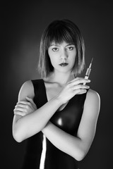 Obraz premium woman wearing latex