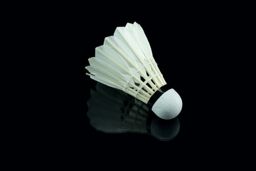 Fototapeta na wymiar badminton on a black background .