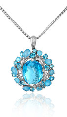 Gold pendant with topaz.
