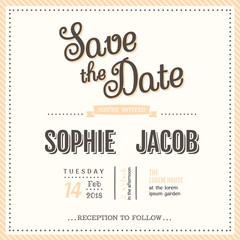 Wedding invitation vintage card 21 x 21 cm