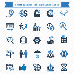 Smart Business Icons - Blue Series (Set 1)