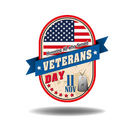 runge rubber stamp with the text Veterans Day written inside, vector illustration