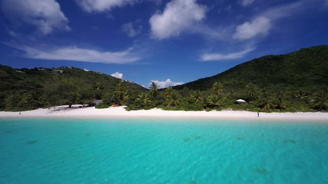 Aerial view of White Bay, Guana Island, British Virgin Islands 