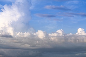 blue sky with big cloud and  raincloud beautiful