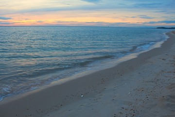 sea beach, before time sunrise morning cold warm filter look colorful.