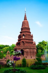 Sacred Heart Cathedral Ancient architecture Be rebuilt. Church. Holy Place. Huay Kaew temple in Lopburi, Thailand
