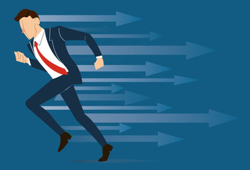 running businessman vector illustration