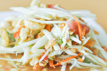 spicy salad,Som Tam or Thai spicy salad