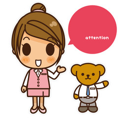 オンナノコ 制服ベスト(ピンク) 左手