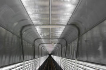 train tunnel with motion Blur, Train Moving in Deep tunnel under