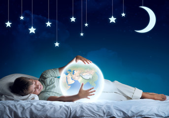 Boy dreaming before sleep