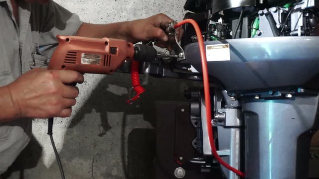 repairs and adjustment of the outboard water-jet motor