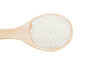 Fototapeta na wymiar Thai rice in a wooden spoon
