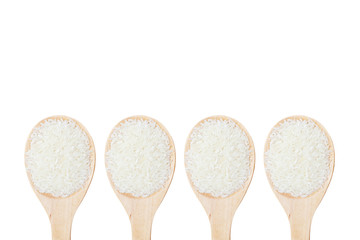 Thai rice in a wooden spoon