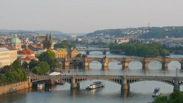 Bridges of Prague over the river Vitava