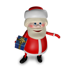3D Illustration of Santa Claus with Gifts