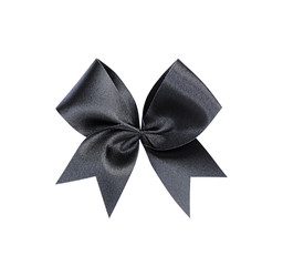 Black bow solated on white background, clipping path