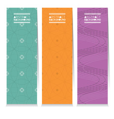 Modern Design Set Of Different Three Stripes Graphic Vertical Banners Vector Illustration