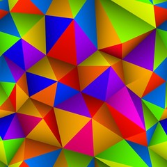Fototapeta premium Colorful triangle seamless low-poly background.