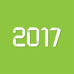 Origami 2017 symbol on green background
