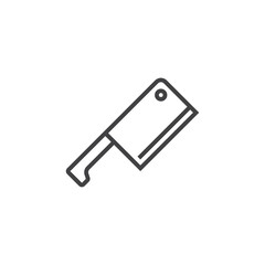 Meat Cleaver, Butcher Knife line icon, outline vector sign, linear pictogram isolated on white. logo illustration