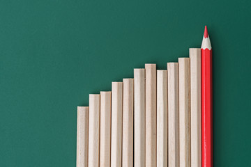 red pencil standing out