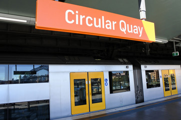 Sydney Trains at Circular Quay platform station in Sydney, Austr
