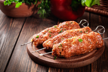 Raw traditional sish kebab