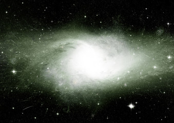 Stars, dust and gas nebula in a far galaxy