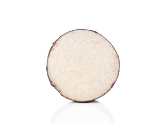 Fototapeta na wymiar cut of taro isolated on white background