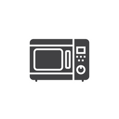 microwave oven icon vector, solid flat sign, pictogram isolated on white, logo illustration
