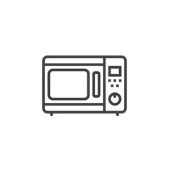 microwave oven line icon, outline vector sign, linear pictogram isolated on white. logo illustration