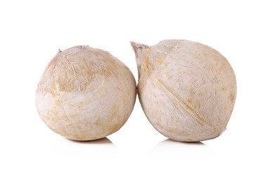 2 young coconuts isolated on white background