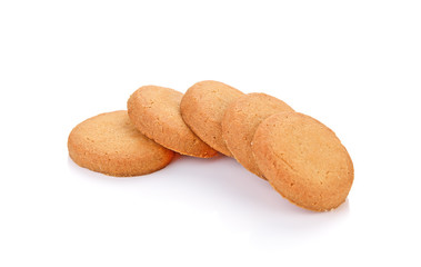 short pastry cookies isolated on white background