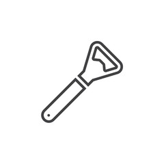 Bottle opener line icon, outline vector sign, linear pictogram isolated on white. logo illustration