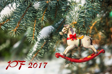 PF 2017 - Rocking horse, closeup of Christmas tree