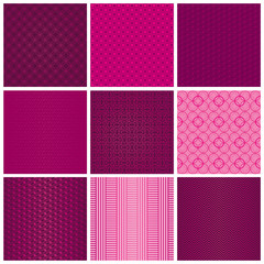 Set of seamless magenta patterns