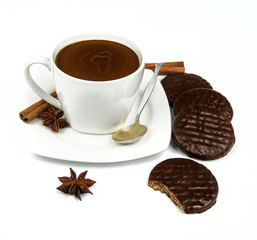 biscuits with hot chocolate