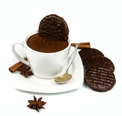 biscuits with hot chocolate