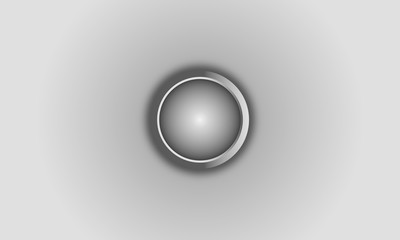 Round gray button. Vector Illustration