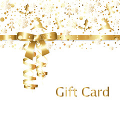 Elegant golden gift card, gift voucher