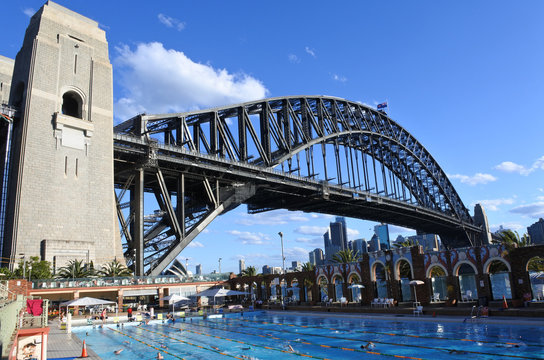 eople swim in North Sydney Olympic Pool Sydney New South Wales A