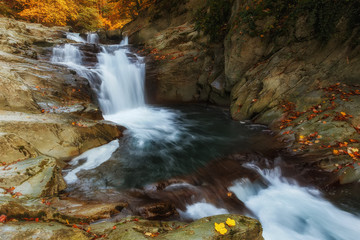 Cubo waterfall in autumn, at Irati forest